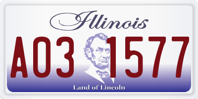 IL license plate A031577