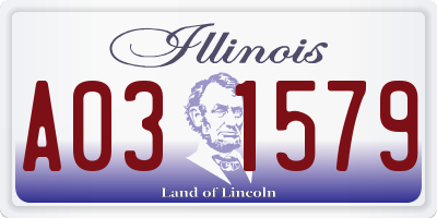 IL license plate A031579
