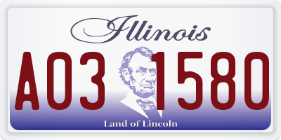 IL license plate A031580
