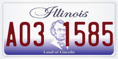 IL license plate A031585