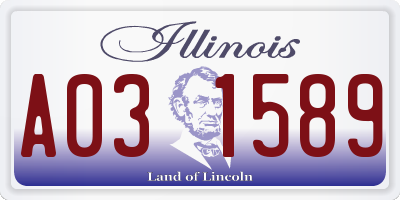 IL license plate A031589