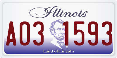 IL license plate A031593