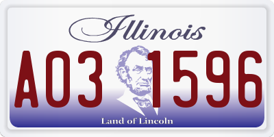 IL license plate A031596