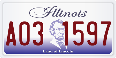 IL license plate A031597