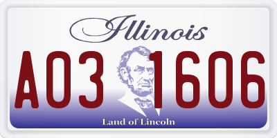 IL license plate A031606