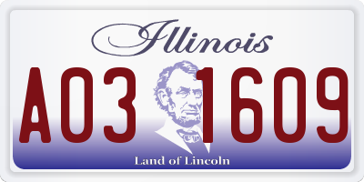 IL license plate A031609