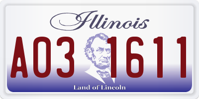 IL license plate A031611