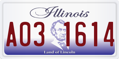 IL license plate A031614