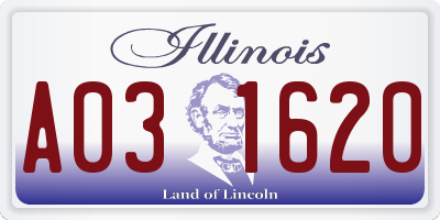 IL license plate A031620