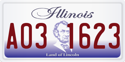 IL license plate A031623