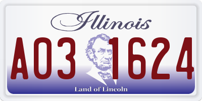 IL license plate A031624