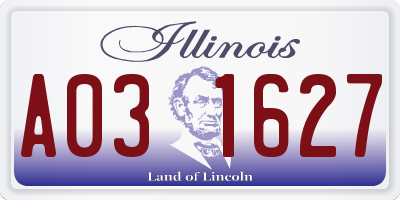 IL license plate A031627