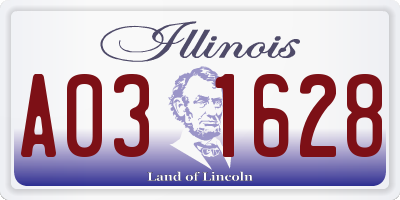 IL license plate A031628