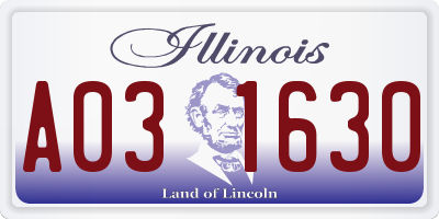 IL license plate A031630