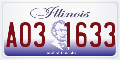 IL license plate A031633