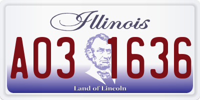 IL license plate A031636