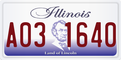 IL license plate A031640