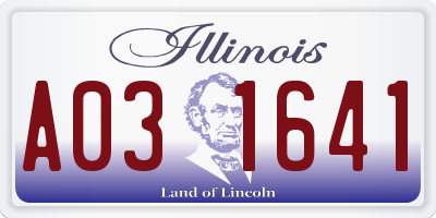 IL license plate A031641