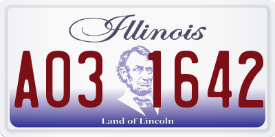 IL license plate A031642