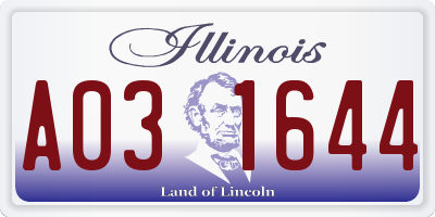 IL license plate A031644