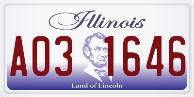 IL license plate A031646