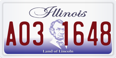 IL license plate A031648