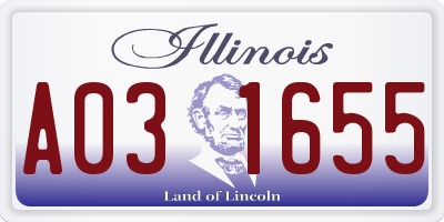 IL license plate A031655