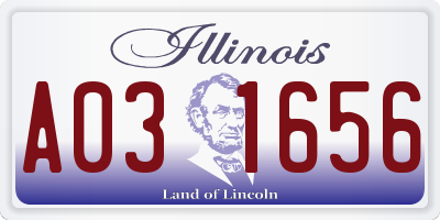 IL license plate A031656
