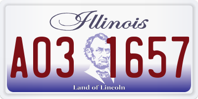 IL license plate A031657