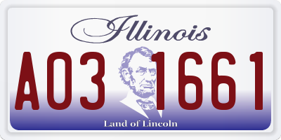 IL license plate A031661