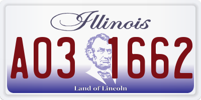 IL license plate A031662