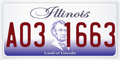 IL license plate A031663