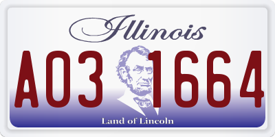 IL license plate A031664