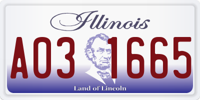IL license plate A031665