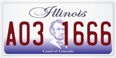 IL license plate A031666