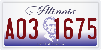 IL license plate A031675