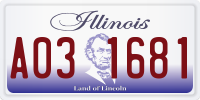 IL license plate A031681