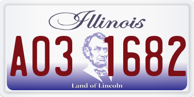 IL license plate A031682