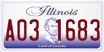 IL license plate A031683