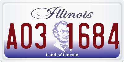 IL license plate A031684