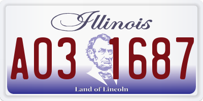 IL license plate A031687