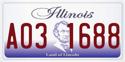 IL license plate A031688