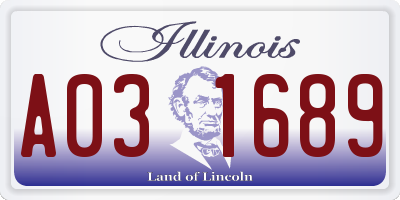 IL license plate A031689