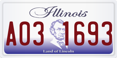 IL license plate A031693
