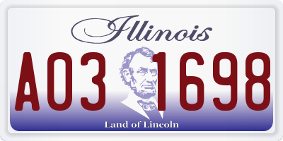 IL license plate A031698