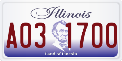 IL license plate A031700