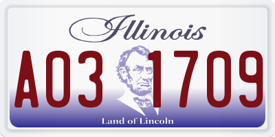 IL license plate A031709