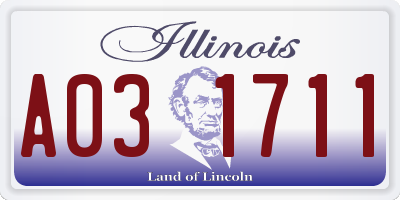 IL license plate A031711