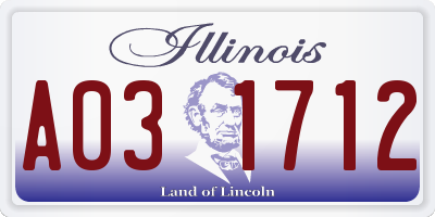 IL license plate A031712