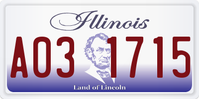 IL license plate A031715